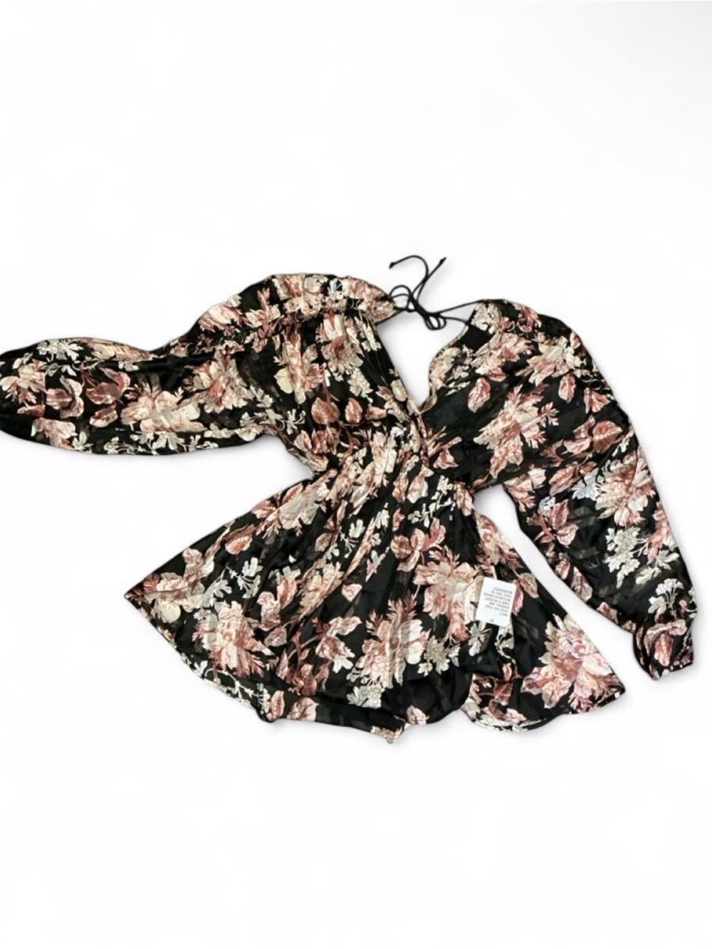 ASOS Floral Cutout Mini Dress Size 0 - Picture 3 of 5